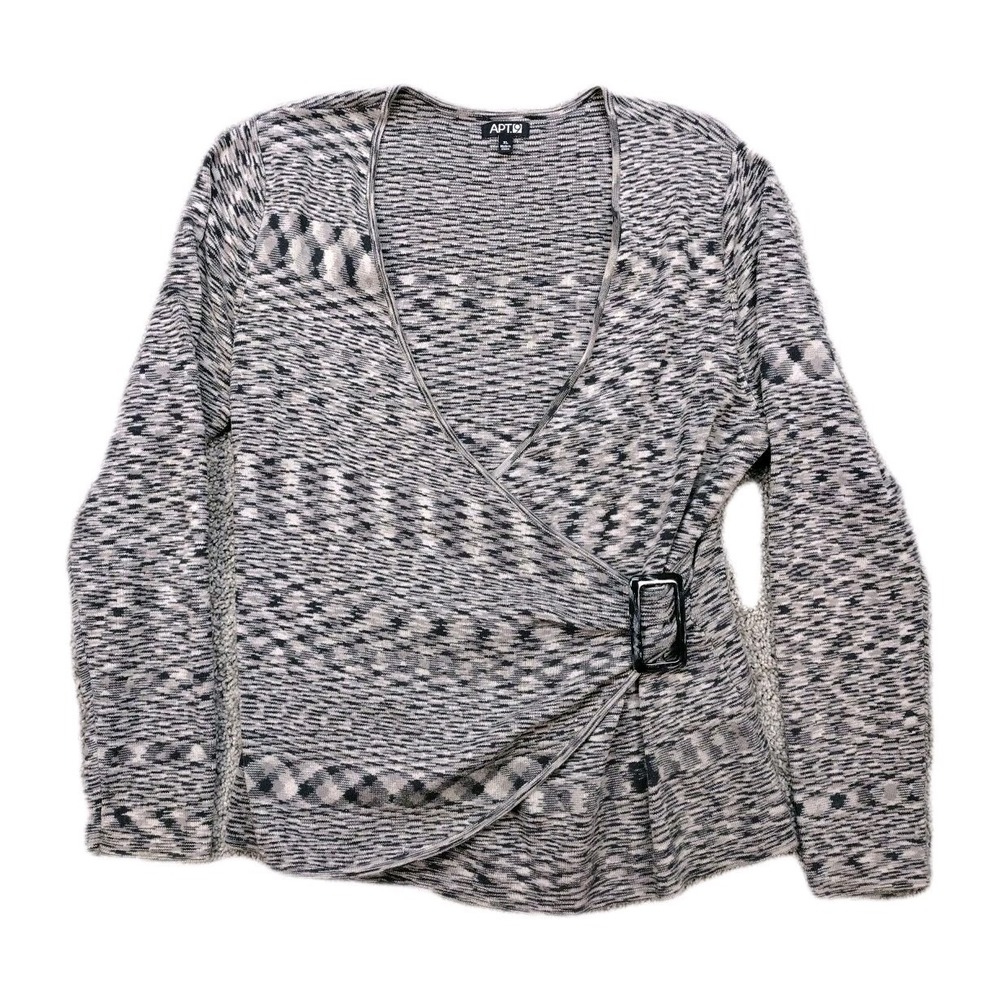 APT 9 Women's Gray Color Open Front Sweater /Cardigan W/Buckle SZ XL Office Work